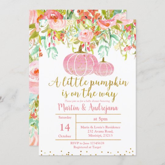 A Little Pumpkin Girl Baby Shower Invitation Card | Zazzle.com