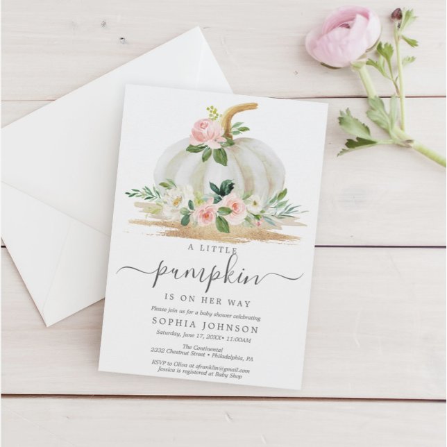 A Little Pumpkin Girl Baby Shower Invitation Card (Creator Uploaded)