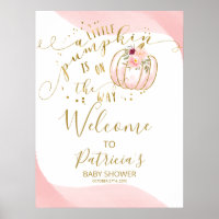 A Little Pumpkin Girl Baby Shower Welcome Sign