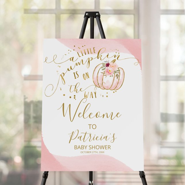 A Little Pumpkin Girl Baby Shower Welcome Sign (Creator Uploaded)