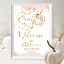 A Little Pumpkin Girl Baby Shower Welcome Sign