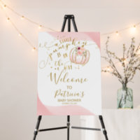 A Little Pumpkin Girl Baby Shower Welcome Sign