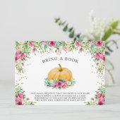 A Little Pumpkin Girly Floral Thank you Invitation (Standing Front)