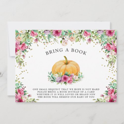 A Little Pumpkin Girly Floral Thank you Invitation