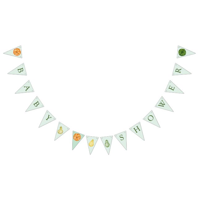 A Little Pumpkin Greenery Fall Baby Show Bunting Flags (All)