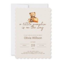 A Little Pumpkin Halloween Baby Shower Invitation