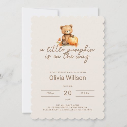 A Little Pumpkin Halloween Baby Shower Invitation