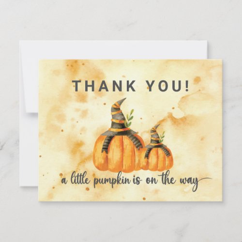 A Little Pumpkin Halloween Baby Shower Thank You Card