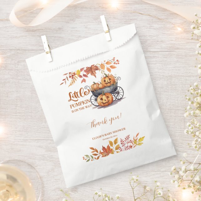 A Little Pumpkin Halloween Fall Baby Shower Favor Bag (Clipped)