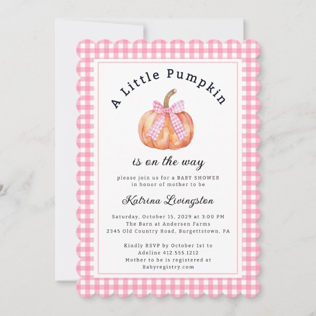 A Little Pumpkin is Almost Here Baby Shower  Invit Invitation (Front)
