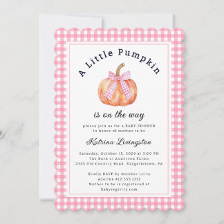 A Little Pumpkin is Almost Here Baby Shower Invit Invitation