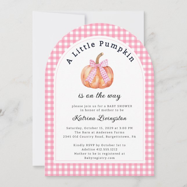 A Little Pumpkin is Almost Here Baby Shower  Invitation (Front)