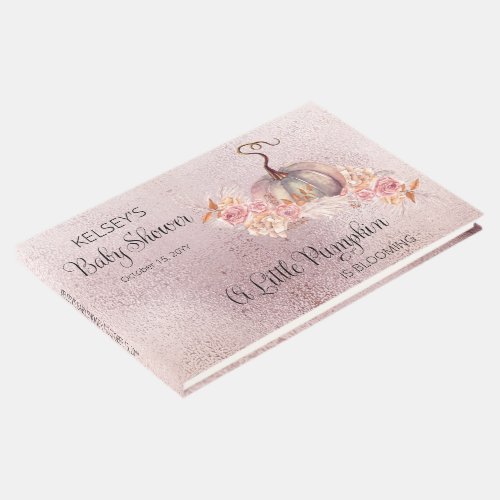 A Little Pumpkin Is Blooming Pink Baby Shower Guest Book