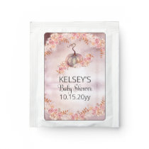 A Little Pumpkin Is Blooming Pink Baby Shower Tea Bag Drink Mix