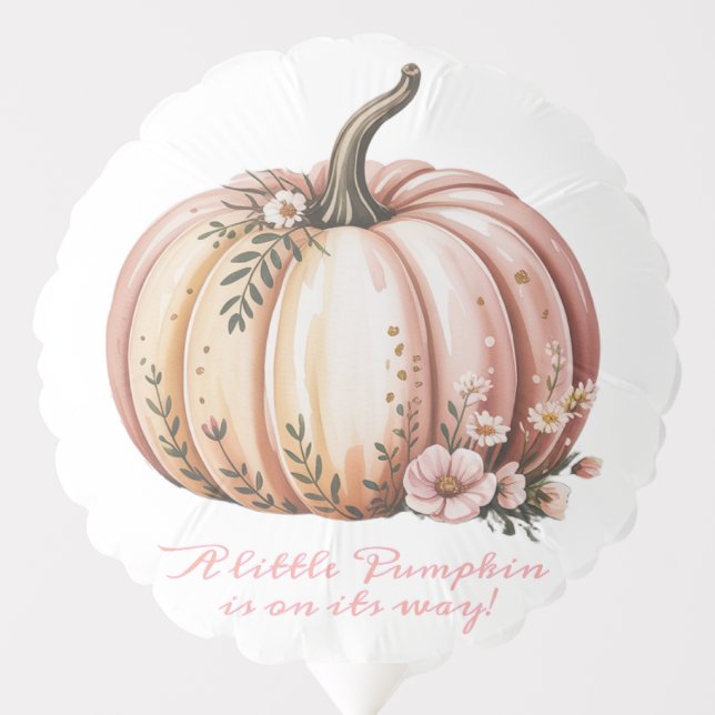 A Little Pumpkin Is On Her Way Baby Shower Balloon (Front)