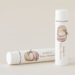 A Little Pumpkin Is On Her Way Baby Shower Lip Balm