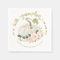 A Little Pumpkin Is On Her Way Baby Shower Napkins