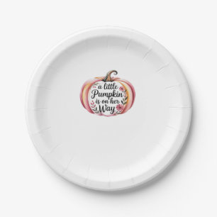 a little Pumpkin is on her Way Classic T-Shirt Paper Plates