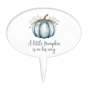 A little pumpkin is on his way Baby Shower Cake Topper