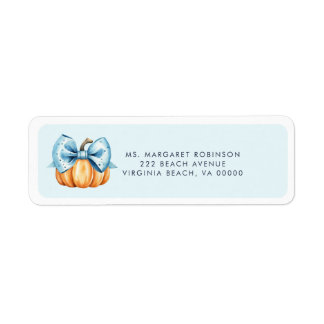 A Little Pumpkin Is On His Way Boy Baby Shower Label