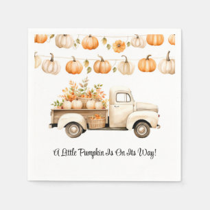 A Little Pumpkin Is On Its Way Baby Shower Napkins