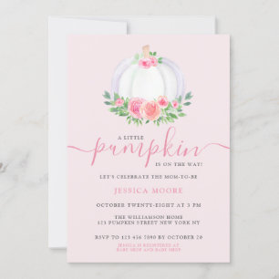 A Little Pumpkin Is On Its Way Pumpkin Baby Shower Invitation