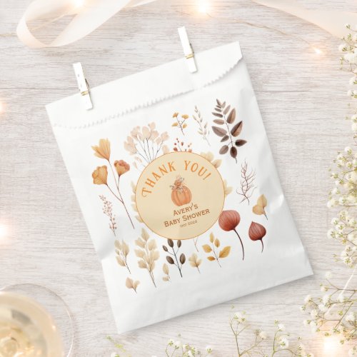 A Little Pumpkin is on the Way Autumn Baby Shower Favor Bag