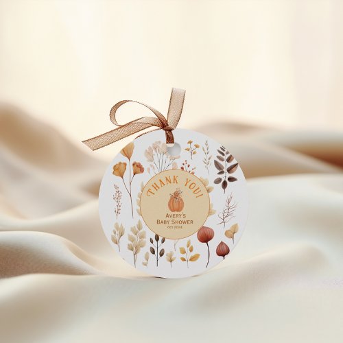 A Little Pumpkin is on the Way Autumn Baby Shower Favor Tags