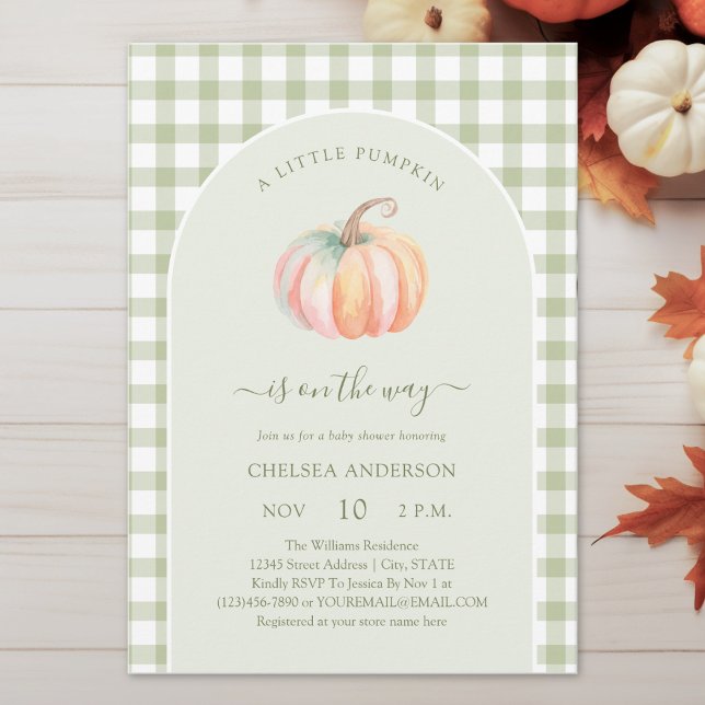 A Little Pumpkin is On The Way Autumn Baby Shower Invitation (Creator Uploaded)