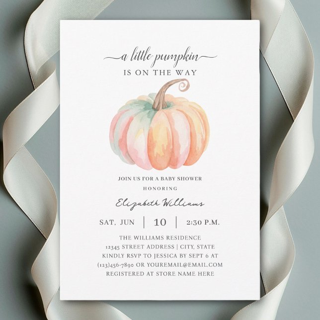 A Little Pumpkin is On The Way Autumn Baby Shower Invitation (Creator Uploaded)