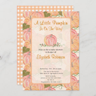 A Little Pumpkin Is On The Way Autumn Baby Shower Invitation