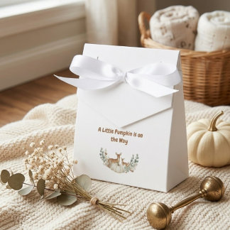 A Little Pumpkin is on the Way" Baby Bib Favor Boxes