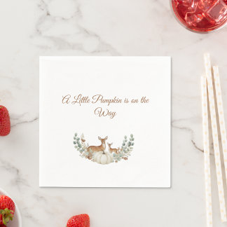 A Little Pumpkin is on the Way" Baby Bib Napkins