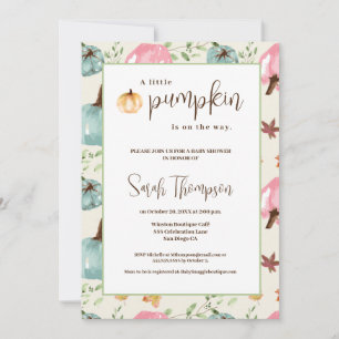 A little pumpkin is on the way baby shower Autumn Invitation