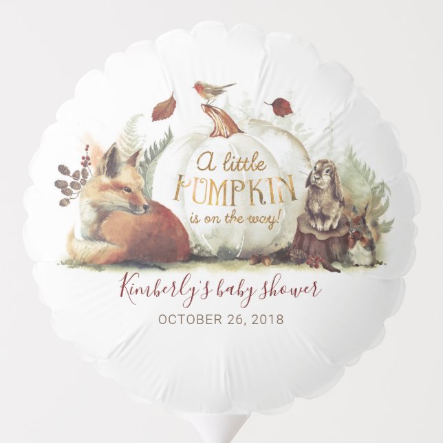 A Little Pumpkin is on the Way Baby Shower Balloon (Back)