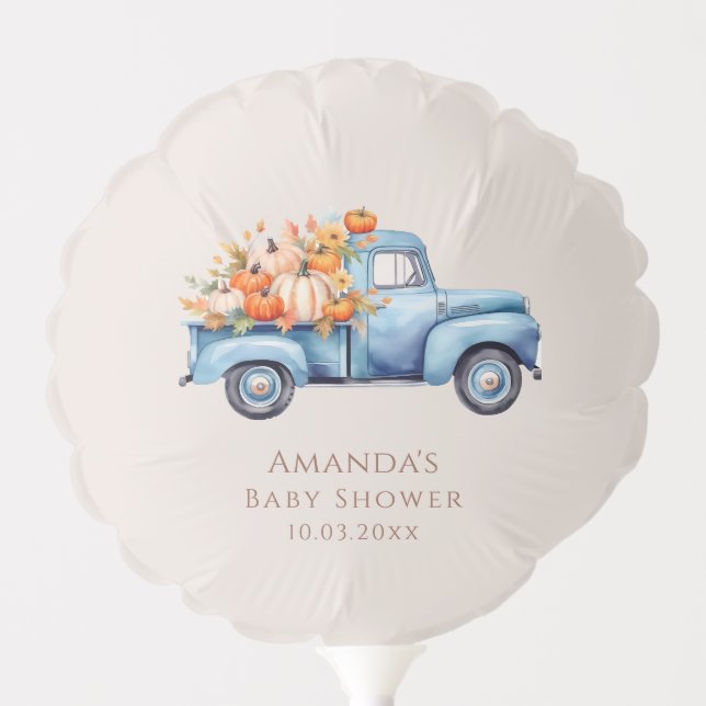 A Little Pumpkin Is On The Way Baby Shower Balloon (Front)