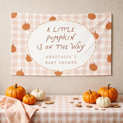 A Little Pumpkin is on the Way Baby Shower Banner