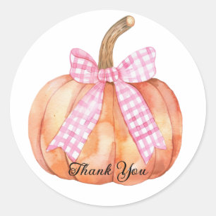 A Little Pumpkin is on the Way Baby Shower  Classic Round Sticker