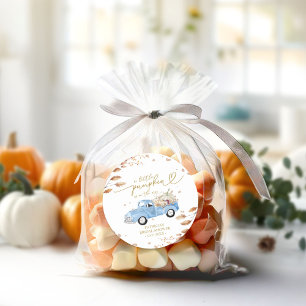A Little Pumpkin Is On The Way Baby Shower Classic Round Sticker
