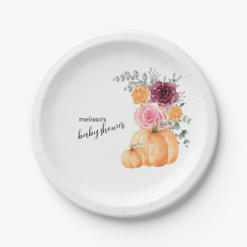 A little pumpkin is on the way baby shower dessert paper plates