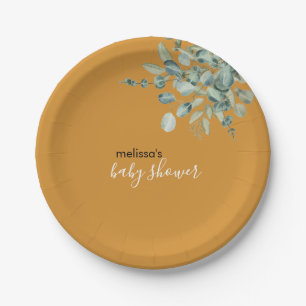 A little pumpkin is on the way baby shower dessert paper plates