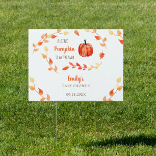 A Little Pumpkin is on the way Baby Shower Fall Sign