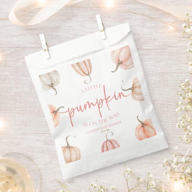 A Little Pumpkin Is On The Way! Baby Shower Favor Bag (Clipped)