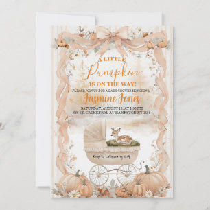 A Little Pumpkin Is on the Way Baby Shower Invitat Invitation
