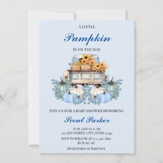 A Little Pumpkin Is On The Way Baby Shower Invitation