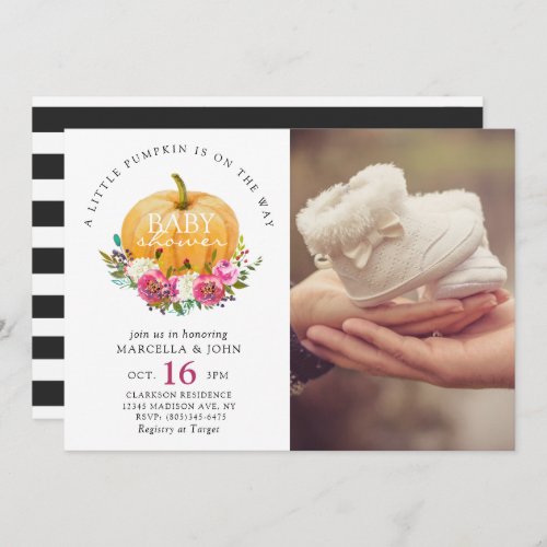 A Little Pumpkin is On the Way Baby Shower Invitation