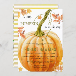 A Little Pumpkin is on The Way Baby Shower Invitation