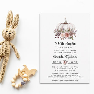 A Little Pumpkin Is on The Way Baby Shower Invitation