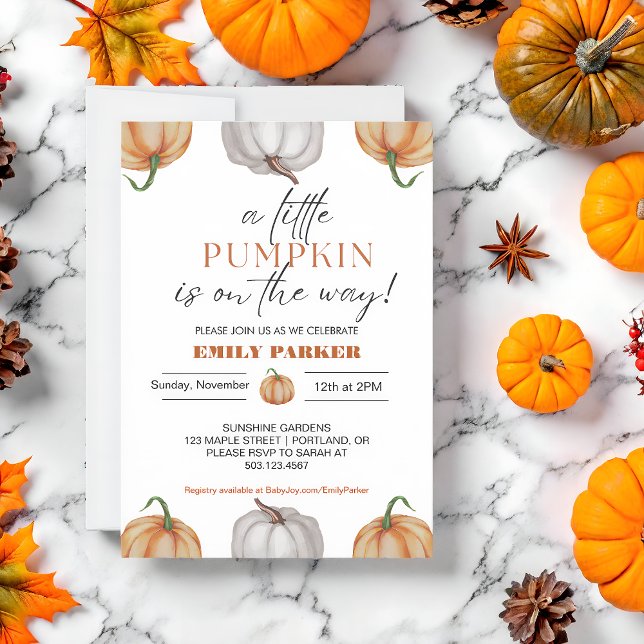 A Little Pumpkin is on the Way Baby Shower Invitation (Creator Uploaded)