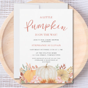 A Little Pumpkin Is On The Way Baby Shower Invitation